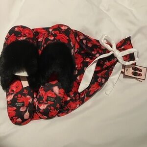 Brand new Victoria’s Secret satin slippers size small with satin pouch